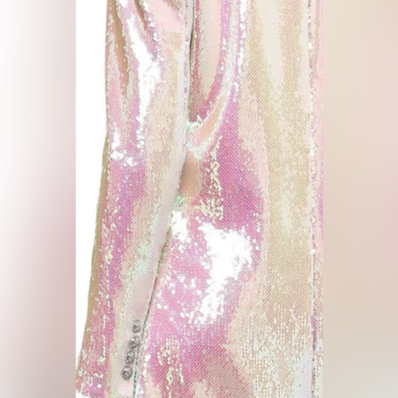 BALMAIN iridescent satin crepe dress - Picture 4 of 8